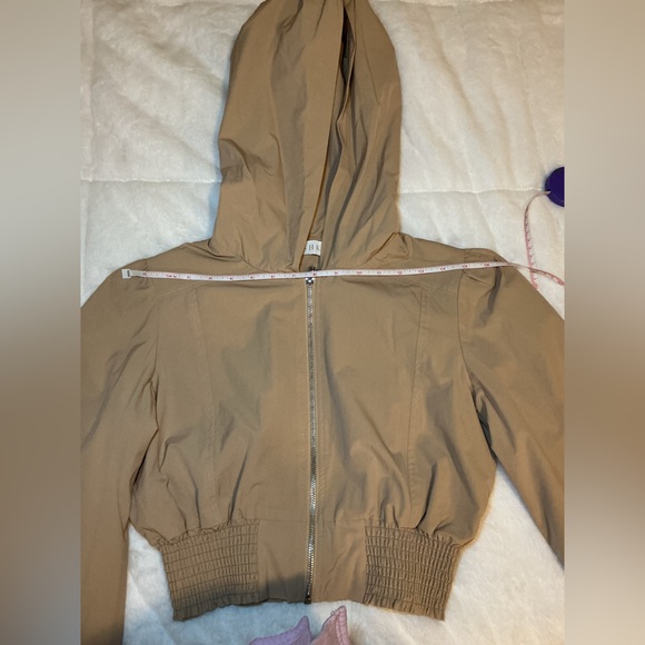 Meshki Tan Cropped Zip-Up Hoodie - Picture 5 of 9